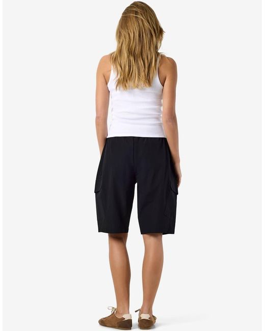 Noisy May Blue Mid Rise Barrel Denim Shorts