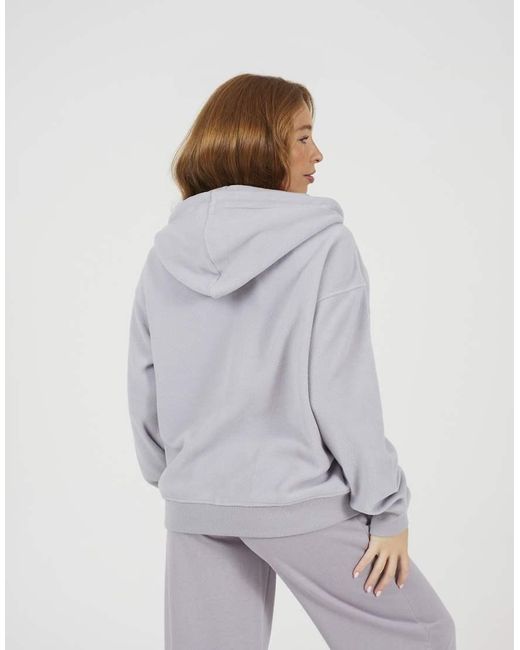 Brave Soul White Zip Through Polar Fleece Hoodie