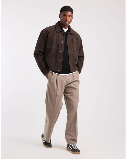 ASOS Black Suedette Harrington Jacket for men