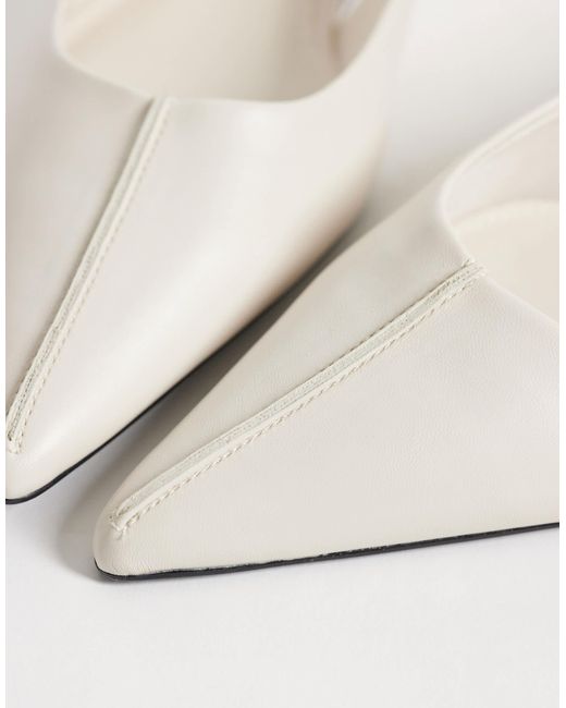 Mango White Flat Slingback Shoe