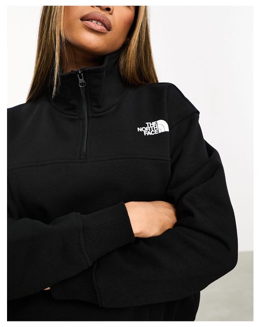 The North Face Black Essential Oversized 1/4 Zip Sweat