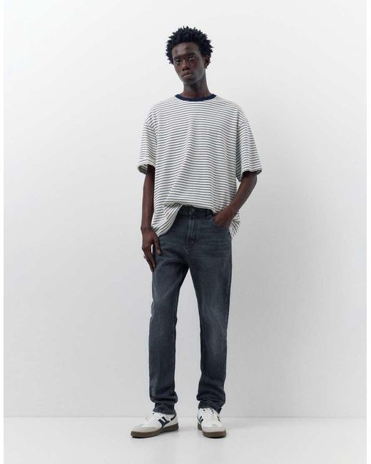 Pull&Bear Gray Slim Fit Jeans for men