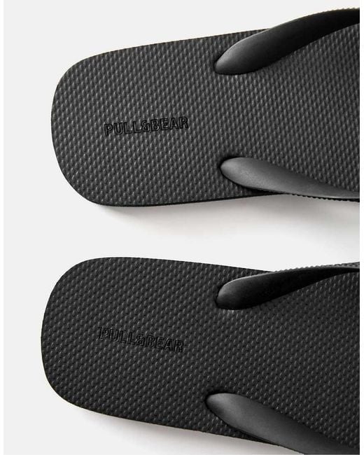 Pull&Bear Black Strappy Sandals for men