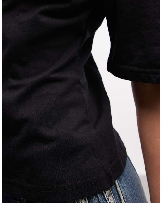Monki Black Cinched Waist Top