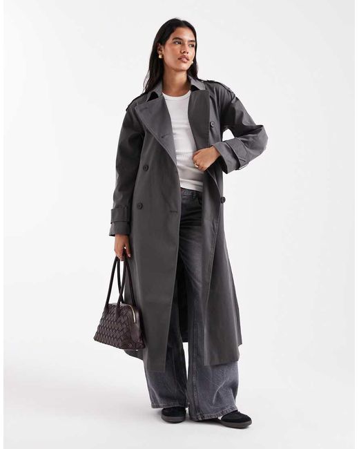 ASOS Black Longline Trench Coat