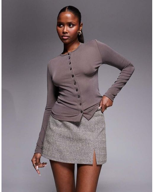 River Island Gray Mini Skort With Split