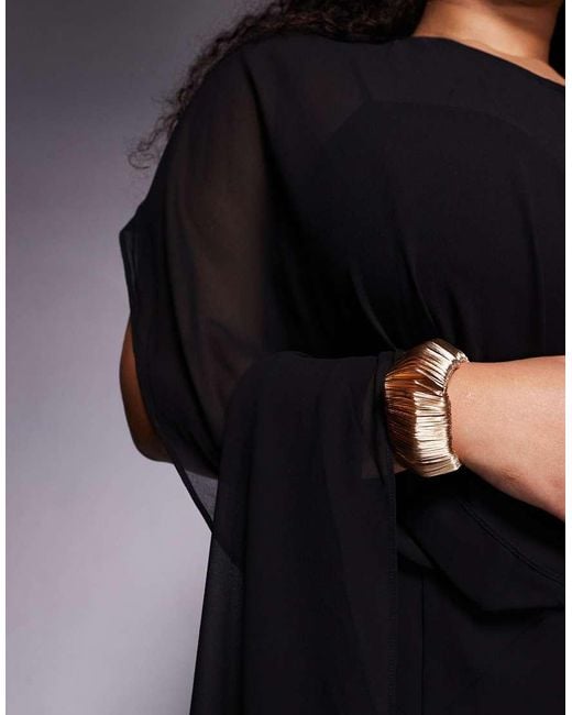 Forever New Black Cape Sheer Overlay Cami Maxi Dress