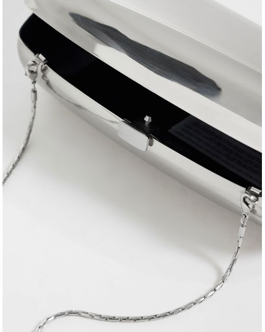 Mango Gray Rectangle Clutch Bag