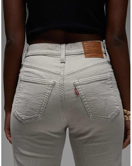 Levi's Gray Ribcage Bells High Rise Flare Jeans
