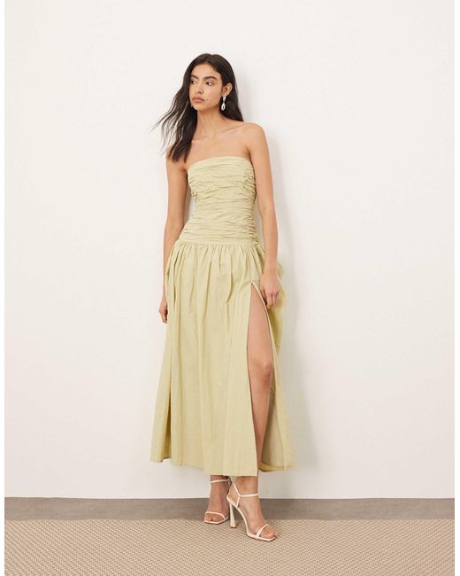 ARRANGE Natural – trägerloses midikleid