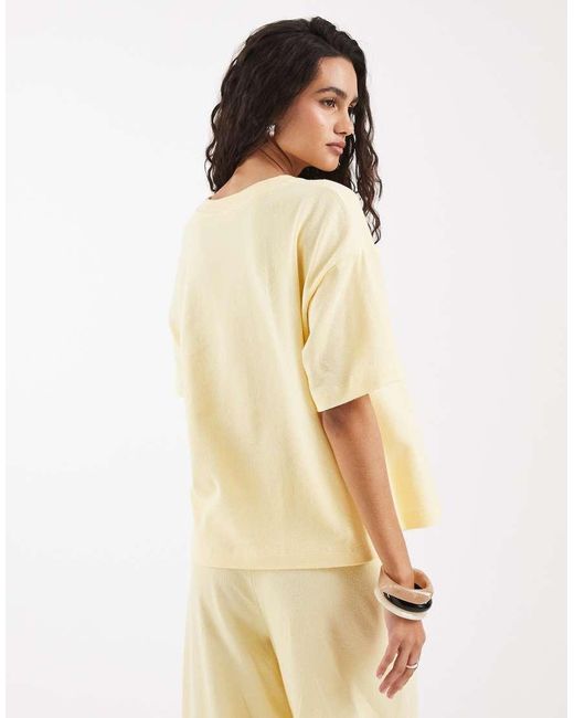 ASOS Natural Textured Oversized T-shirt Co-ord