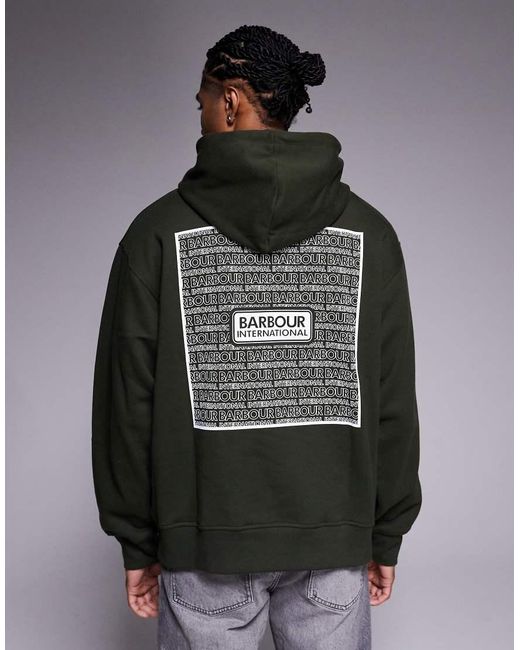 Barbour Gray Lever Graphic Hoodie for men