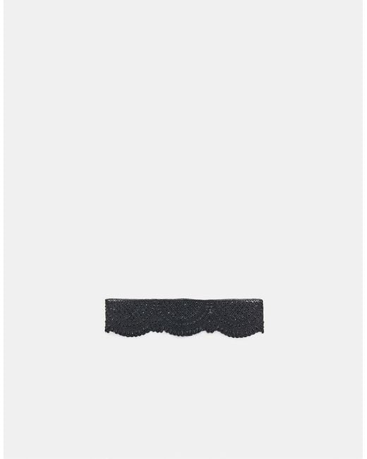 Stradivarius White Wide Faux Pearl Belt