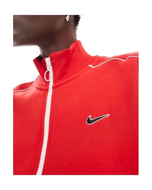 Nike Red Streetwear Track Fleece Jacket