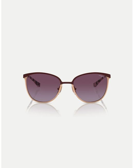 Vogue Purple Rectangle Sunglasses With Lens