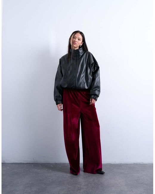 Pantaloni A Fondo Ampio di TOPSHOP in Red