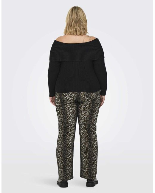 ONLY Black Off Shoulder Knitted Jumper
