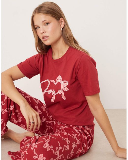 Threadbare Red – kurzärmliger pyjama