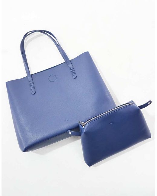 Borsa Shopping A Trapezio Reale di PASQ in Blue