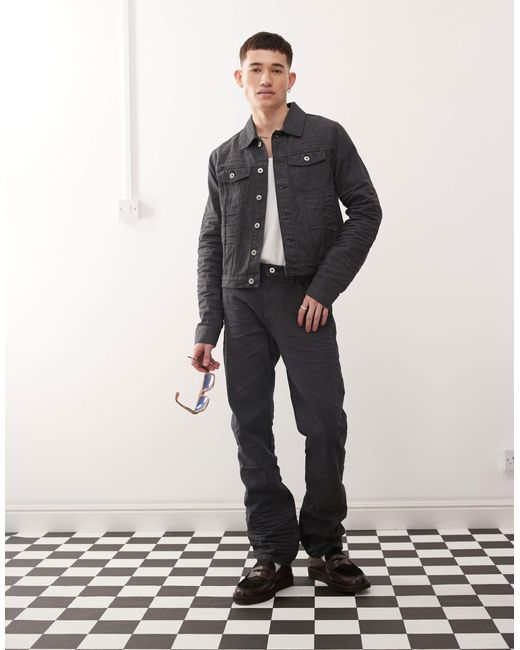Cheap Monday Black X Landon Barker Issue Coated Denim Jacket for men