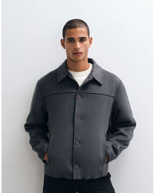 ASOS Blue Wool Look Jacket for men