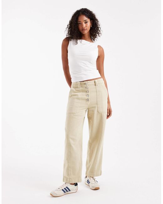ASOS Natural – gewaschene barrel-leg-hose