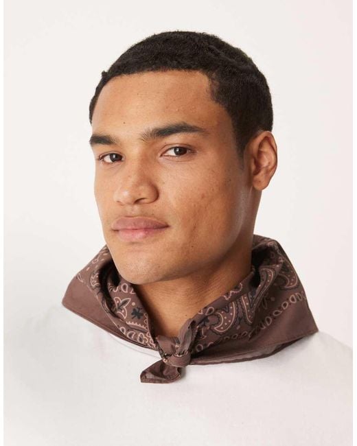 ASOS Bandana Met Paisleyprint in het Brown voor heren