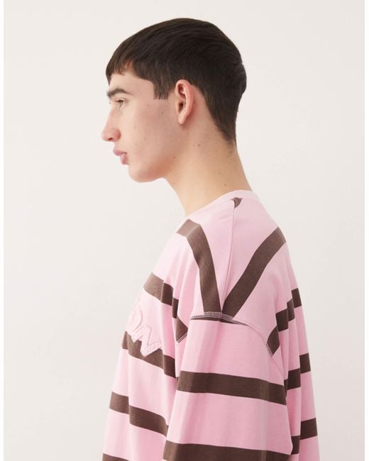 Collusion Pink Oversized Boxy T-shirt for men