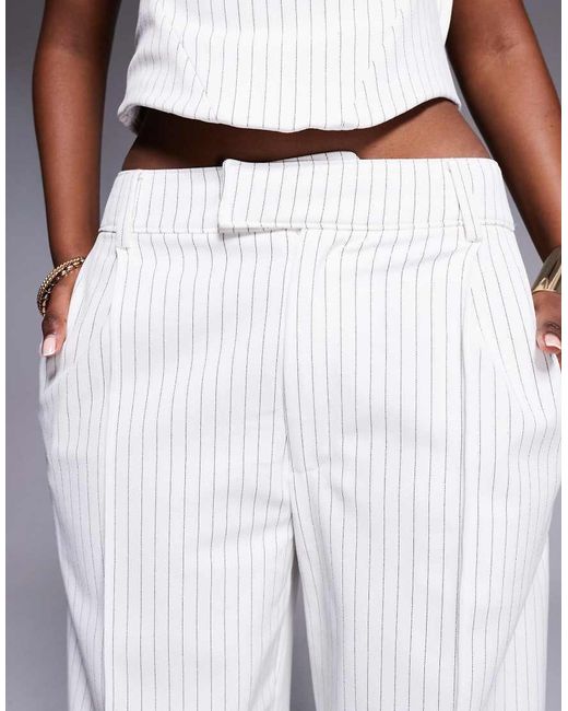 House Of Cb Blue Hayden High Waist Tailored Trousers