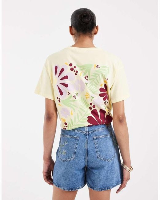 Pieces Blue Floral Embroidered Denim Shorts
