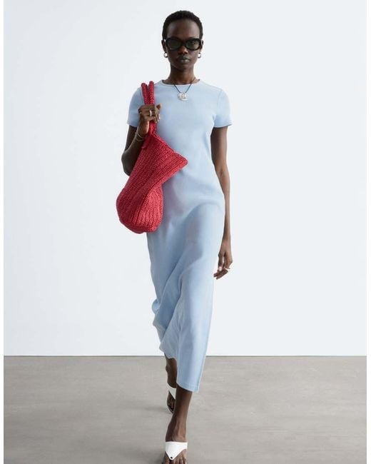 & Other Stories White Short Sleeve T-Shirt Midi Dress
