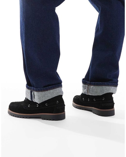 Jack & Jones Blue Suede Boat Shoes for men