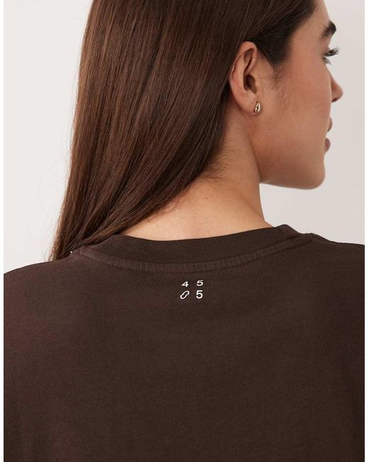 4505 Brown Icon Heavyweight Cotton Oversized T-shirt With Quick Dry Finish
