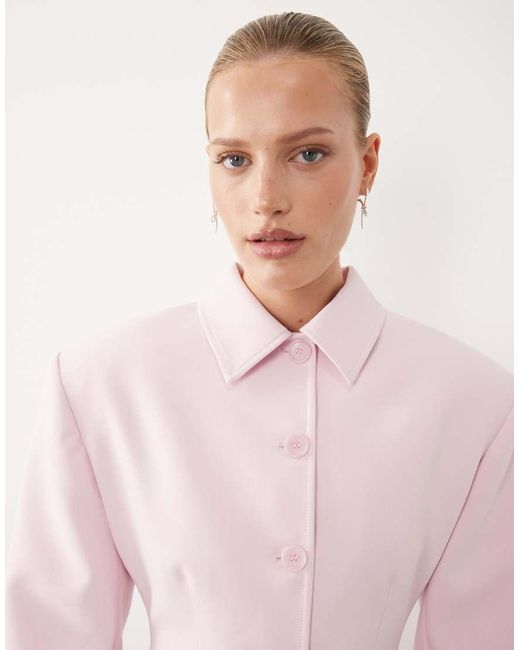 ASOS Pink Button Through Cinch Blazer