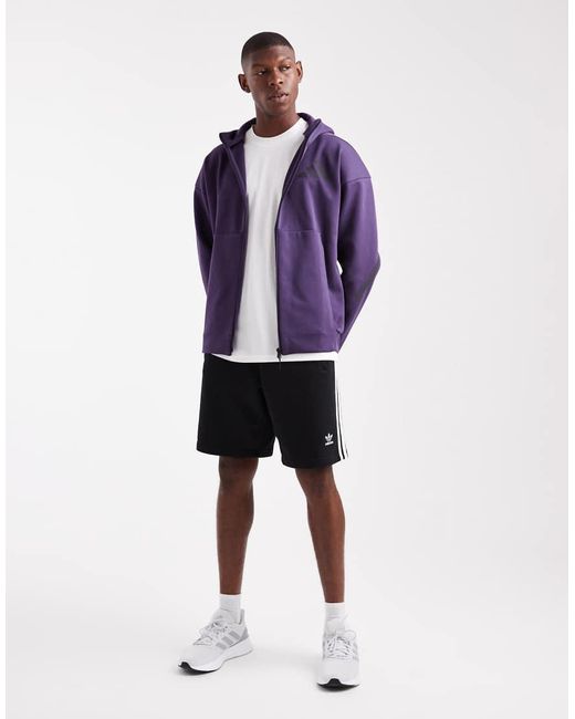 Adidas Originals Purple Z.N.E. Full-Zip Hooded Track Jacket for men