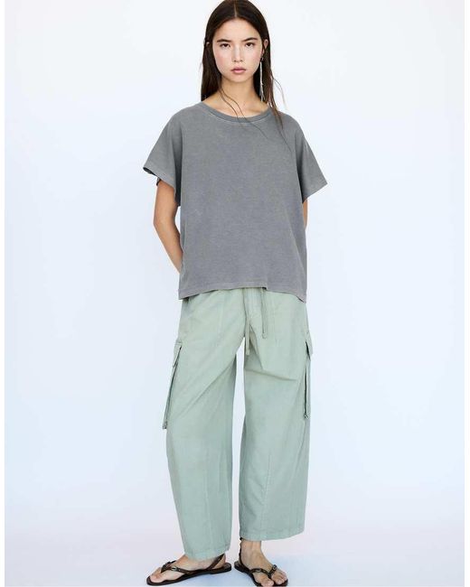 T-Shirt Oversize Medio Con Maniche Ampie di Pull&Bear in Gray