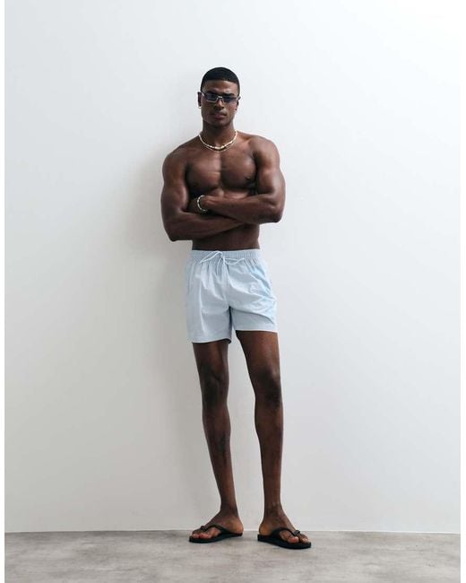 Boss Blue Octopus Swim Shorts With Logo Print for men