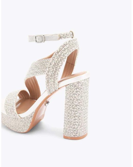 Carvela Kurt Geiger White Gala Platform Jewel Heeled Sandals