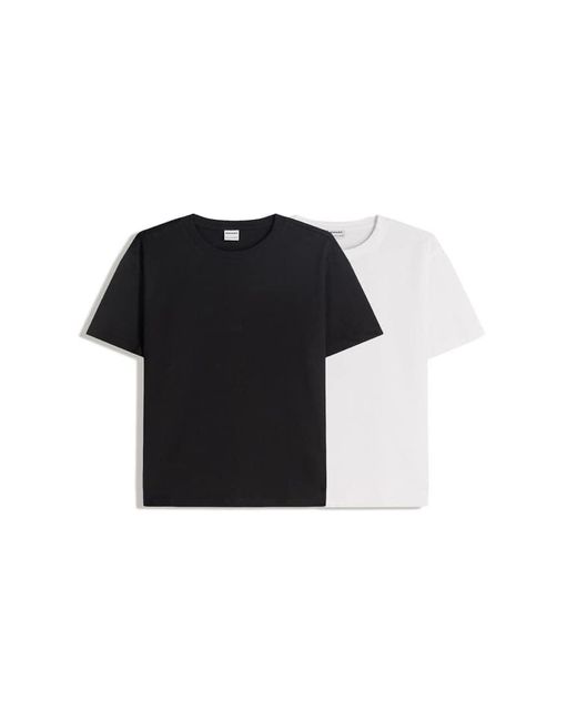 Bershka Black Pack Of 2 Basic Short Sleeve T-shirts for men