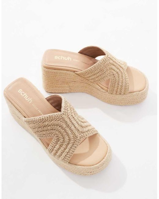 Schuh Natural Valetta Espadrille Wedge Heeled Sandals