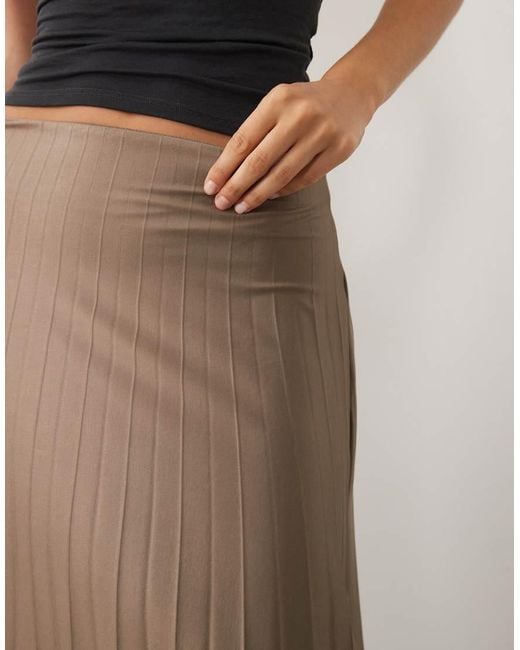 Vila Natural Pleated Midi Skirt