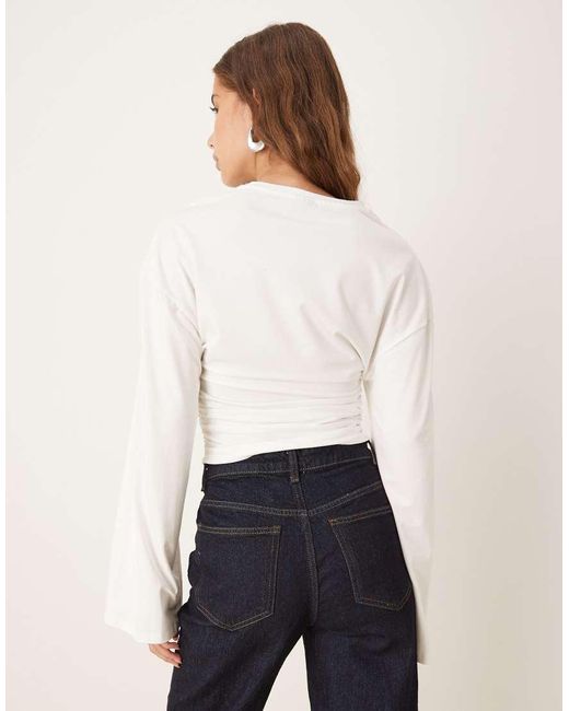 Gina Tricot White Wide Sleeve Top