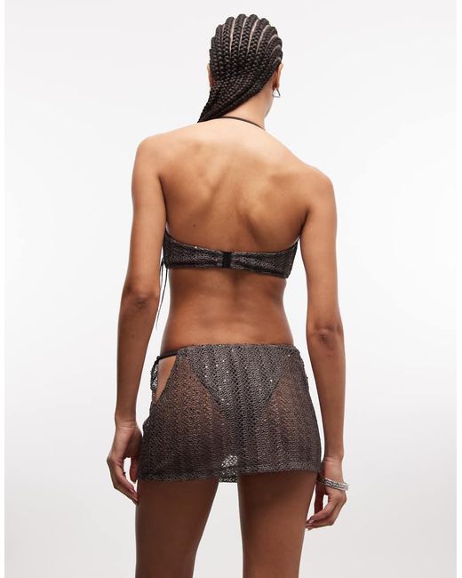 ASOS Gray Corey Resin Beach Festival Mini Skirt