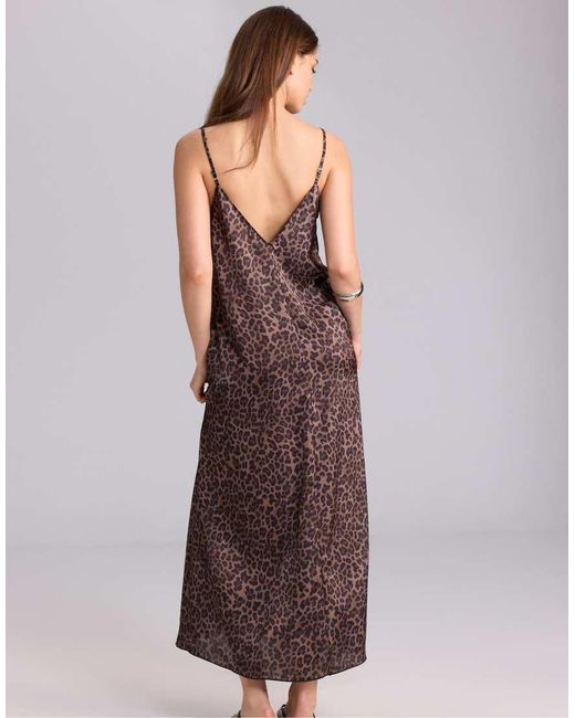 Stradivarius Purple Long Flowing Satin Dress