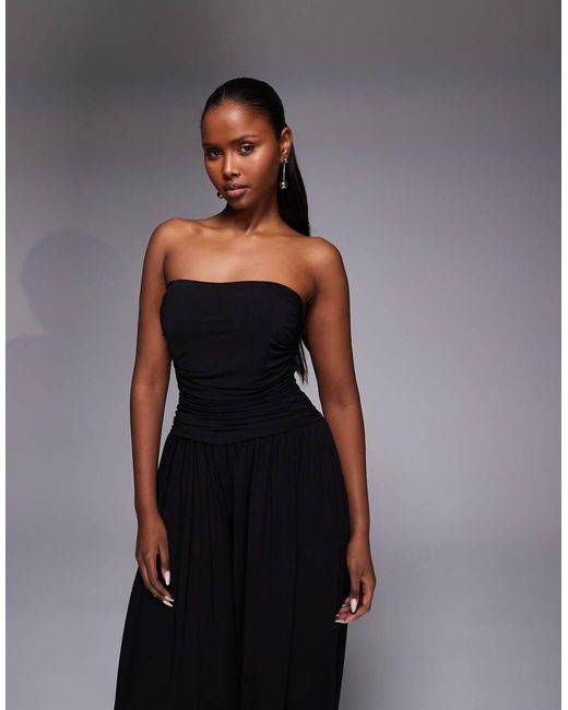 TFNC London Blue Slinky Bandeau Harem Pant Jumpsuit