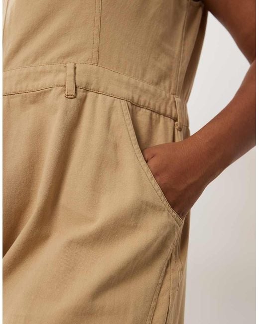 ASOS Brown Asos Design Curve Twill Jumpsuit With Seam Details
