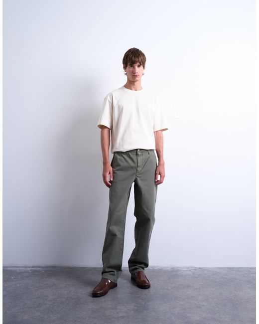 Topman White Straight Fit Herringbone Trouser for men