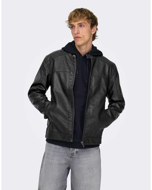 Veste Only & Sons pour homme en coloris Black