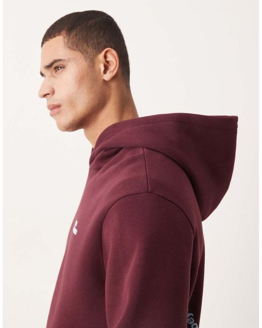 ASOS Red Relaxed Hoodie With Logo Print for men