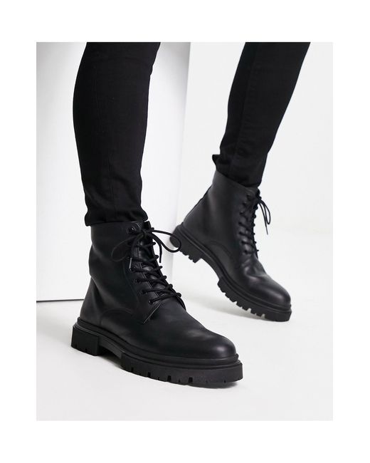 Schuh Black Dane Chunky Lace Up Boots for men